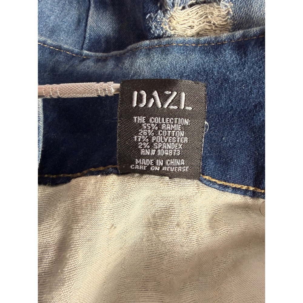 DAZL Distressed Skinny Jeans 24 Blue Medium Acid Wash Shredded High Rise Plus - Picture 6 of 7